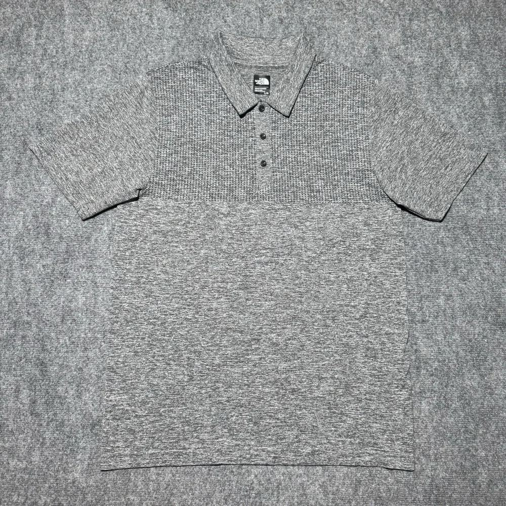 The North Face‎ Polo Men Large Gray Short Sleeve Performance Shirt Golf Wicking